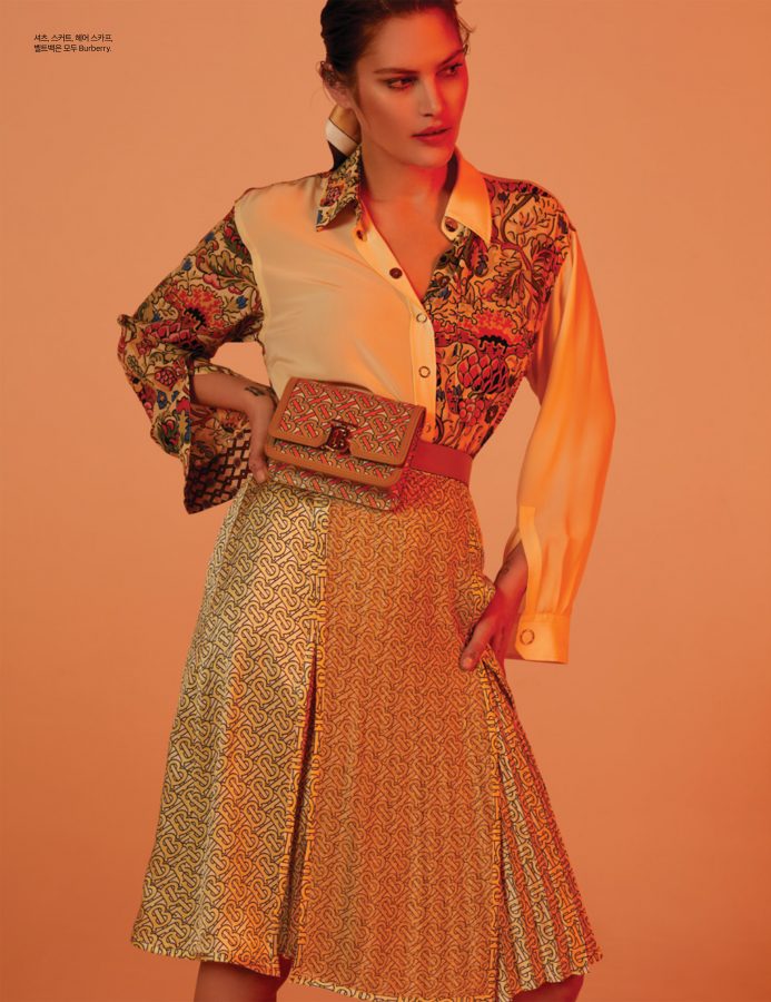 Harper's Bazaar Kr Cover Story with Catherine McNeil Burberry Special